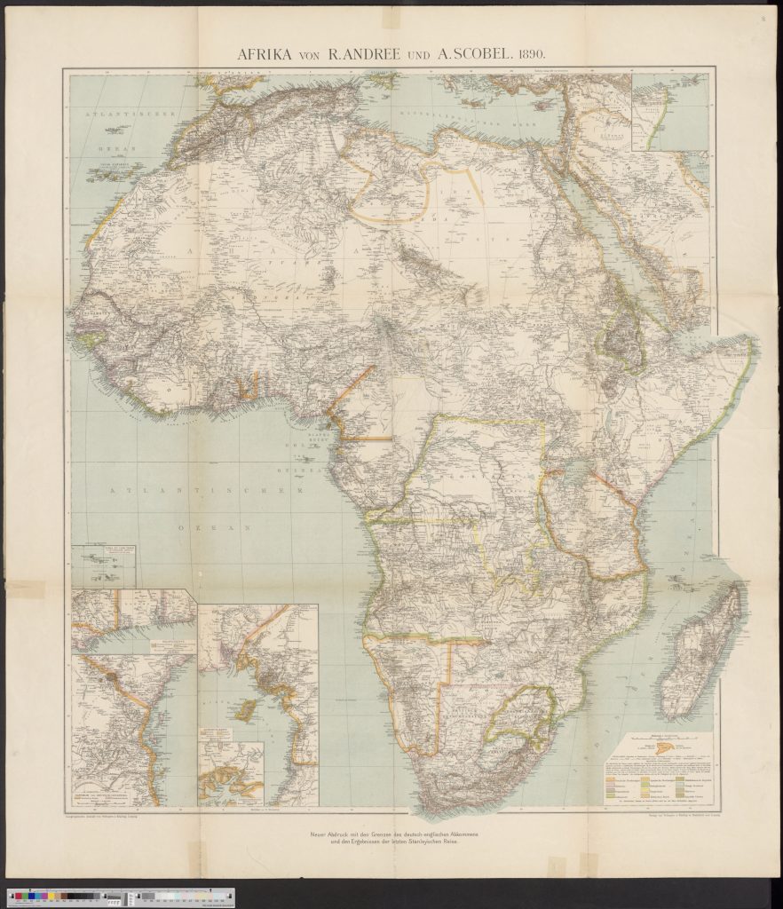 Fig. 2: Andree, R. and A. Scobel. 'Karte von Afrika'. Bielefeld: Velhagen & Klasing, 1890.